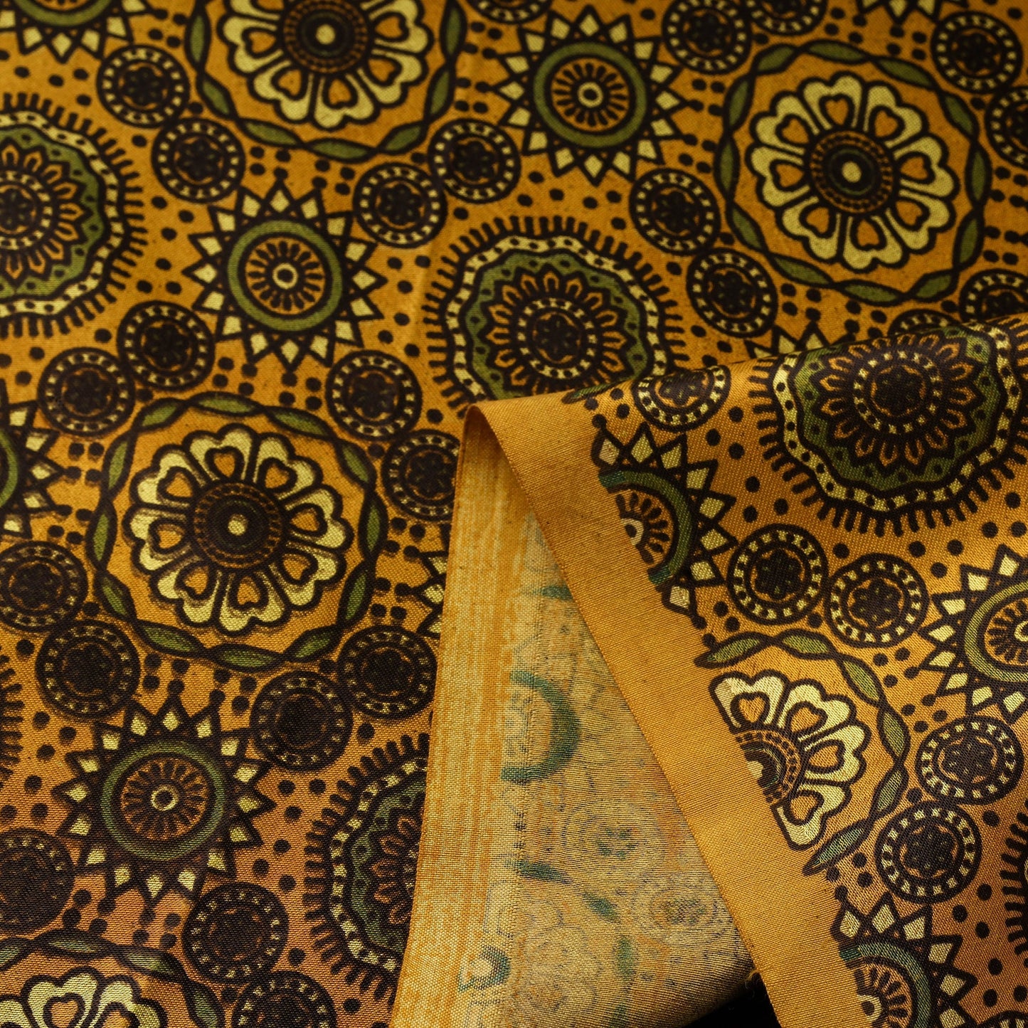 Mashru silk natural dyed fabric 06 - handcrafted