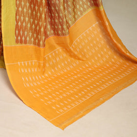 Yellow - mercerised cotton handloom pochampally ikat saree