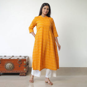  Stylish Pochampally Weave Cotton Ikat Kurta 
