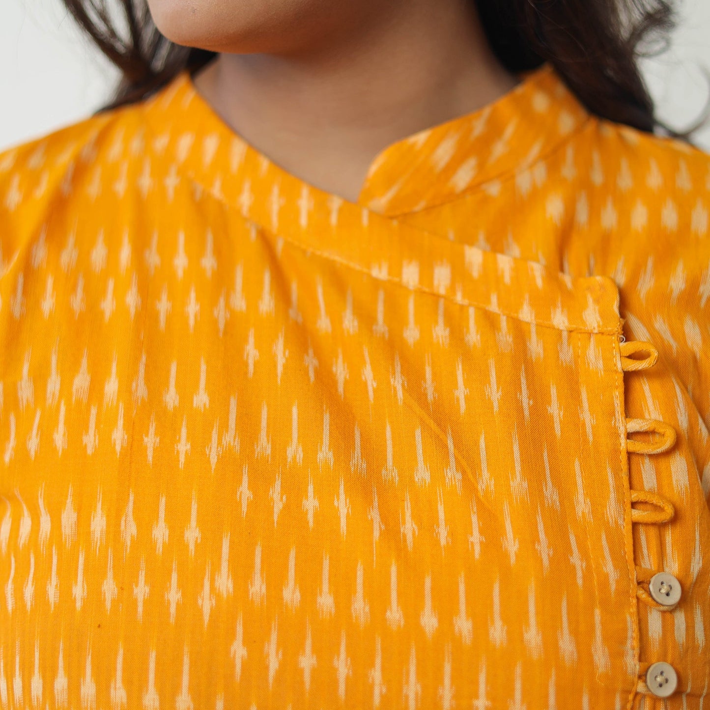  Stylish Pochampally Weave Cotton Ikat Kurta 
