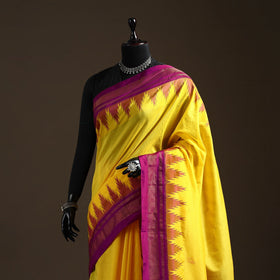 Mercerized cotton gadwal ilkal saree with temple zari
