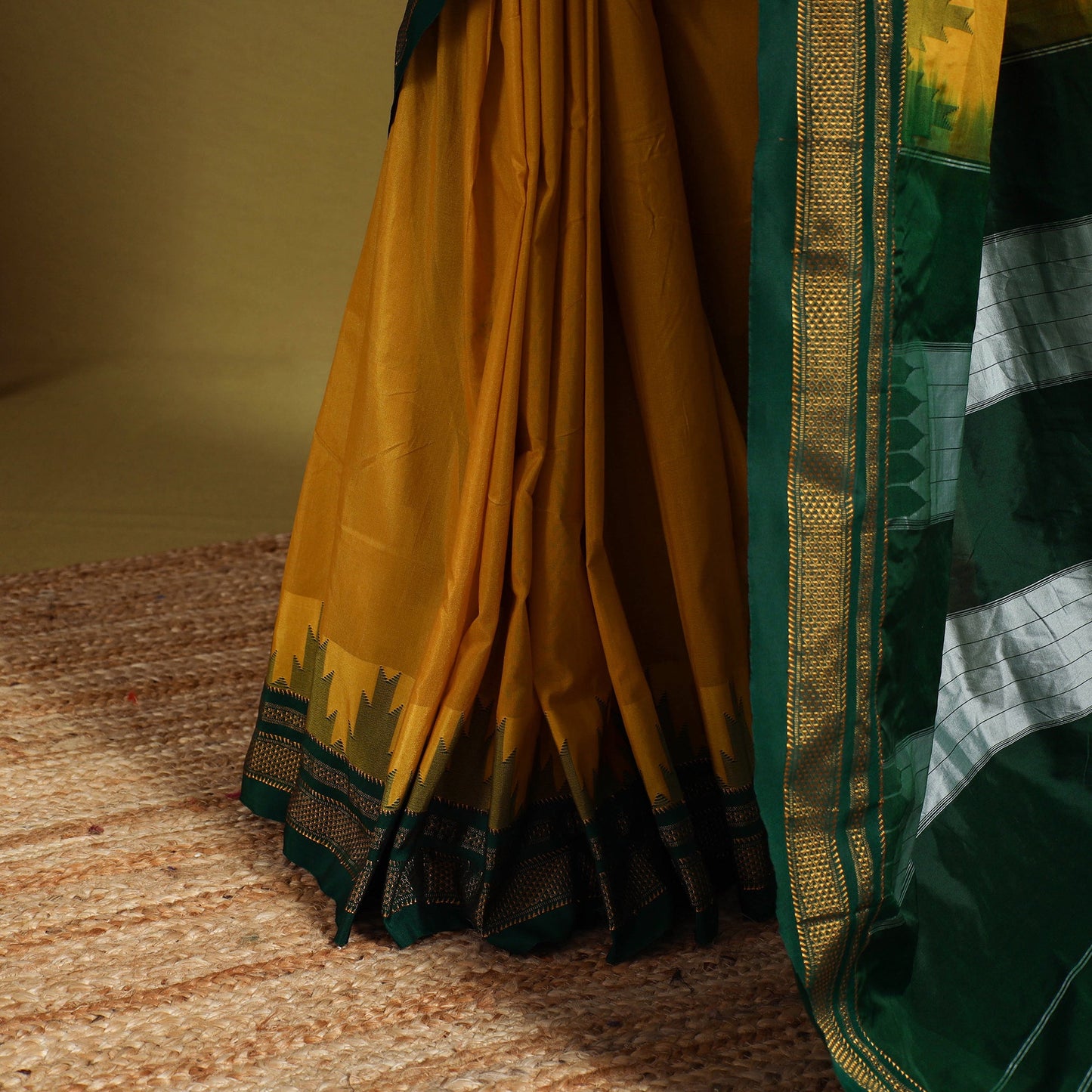 Yellow - mercerized cotton ilkal saree with blouse 36