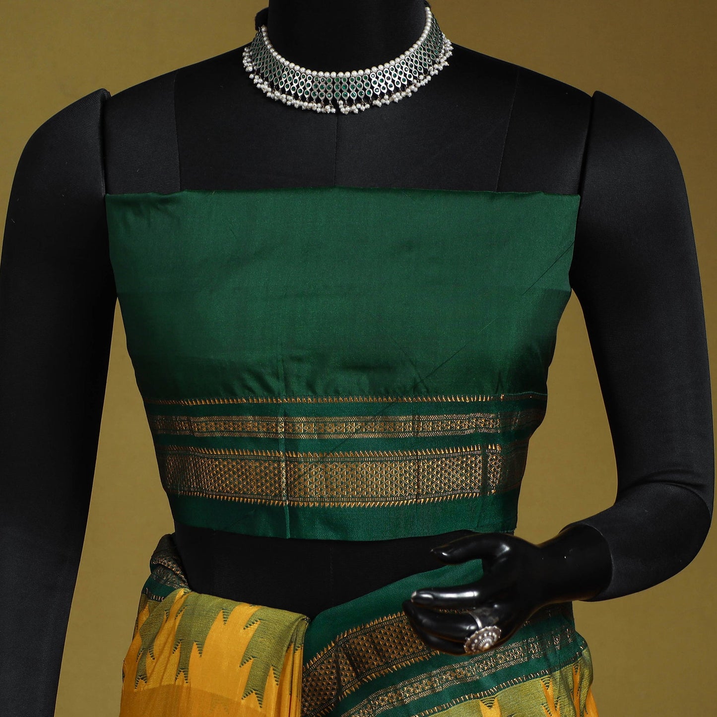 Yellow - mercerized cotton ilkal saree with blouse 36