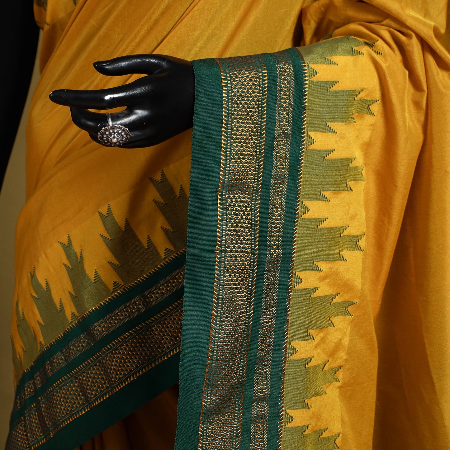 Yellow - mercerized cotton ilkal saree with blouse 36