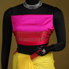 Yellow - mercerized cotton ilkal saree with border 10