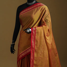 Mercerized cotton ilkal saree with border 12 - handcrafted