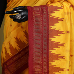 Yellow - mercerized cotton thread buti ilkal saree