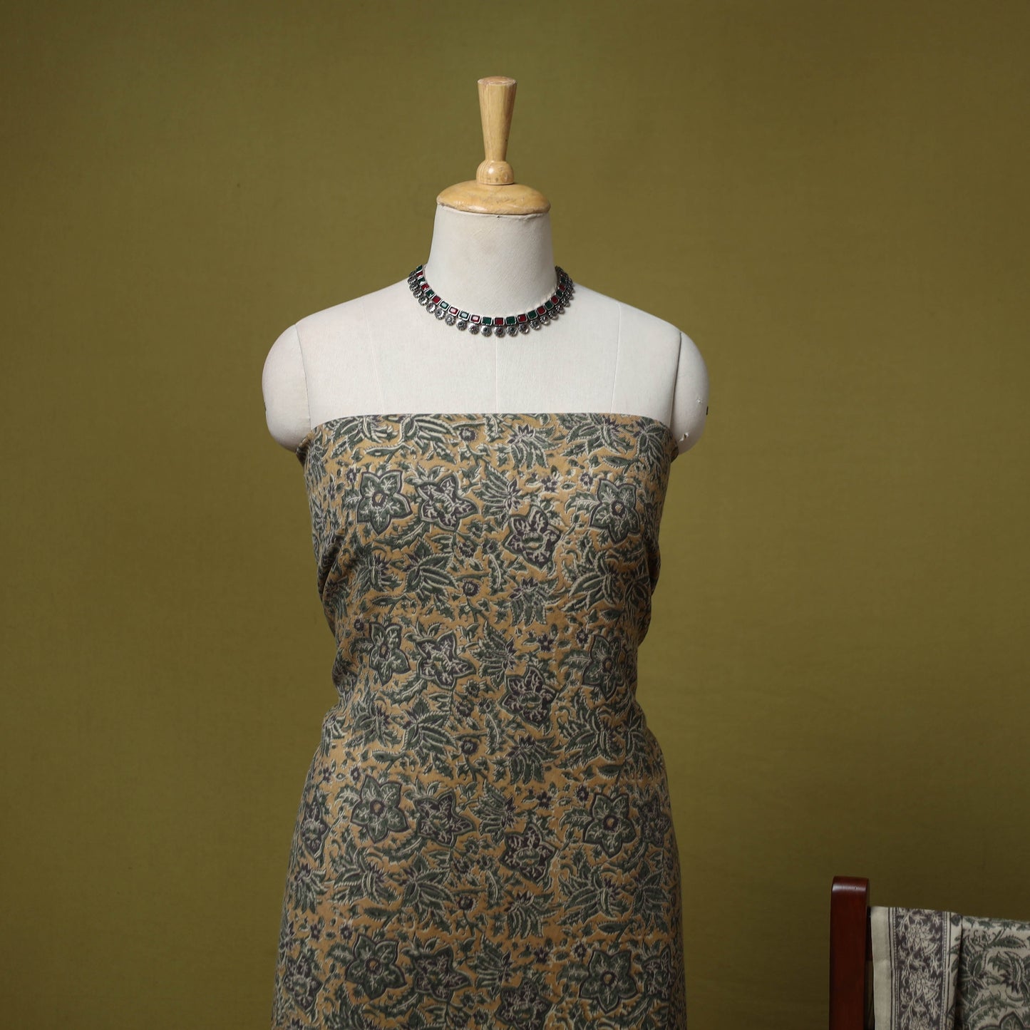 Merino wool pedana kalamkari 3pc unstitched dress material