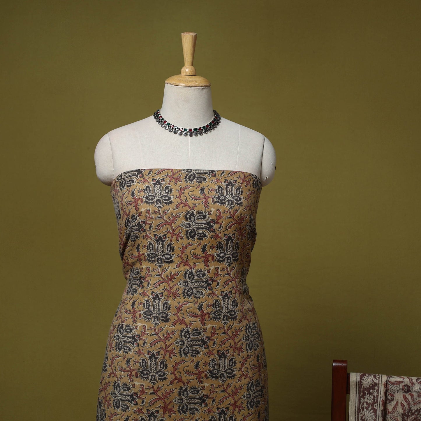 Merino wool pedana kalamkari 3pc unstitched dress material