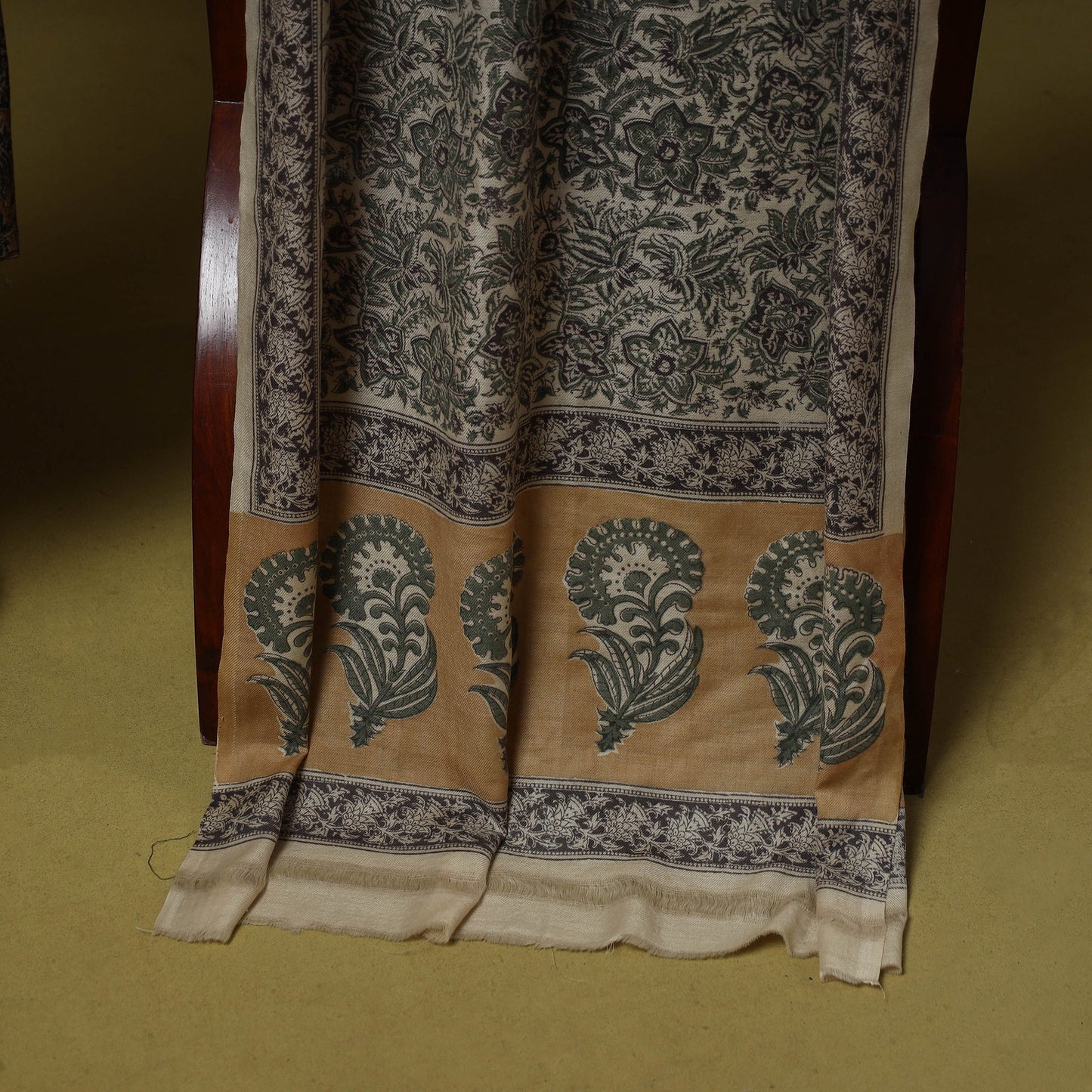 Merino wool pedana kalamkari 3pc unstitched dress material