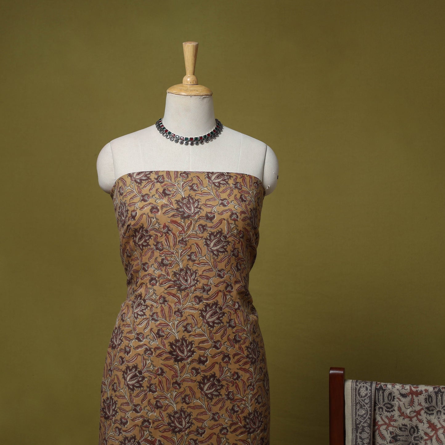 Merino wool pedana kalamkari 3pc unstitched dress material