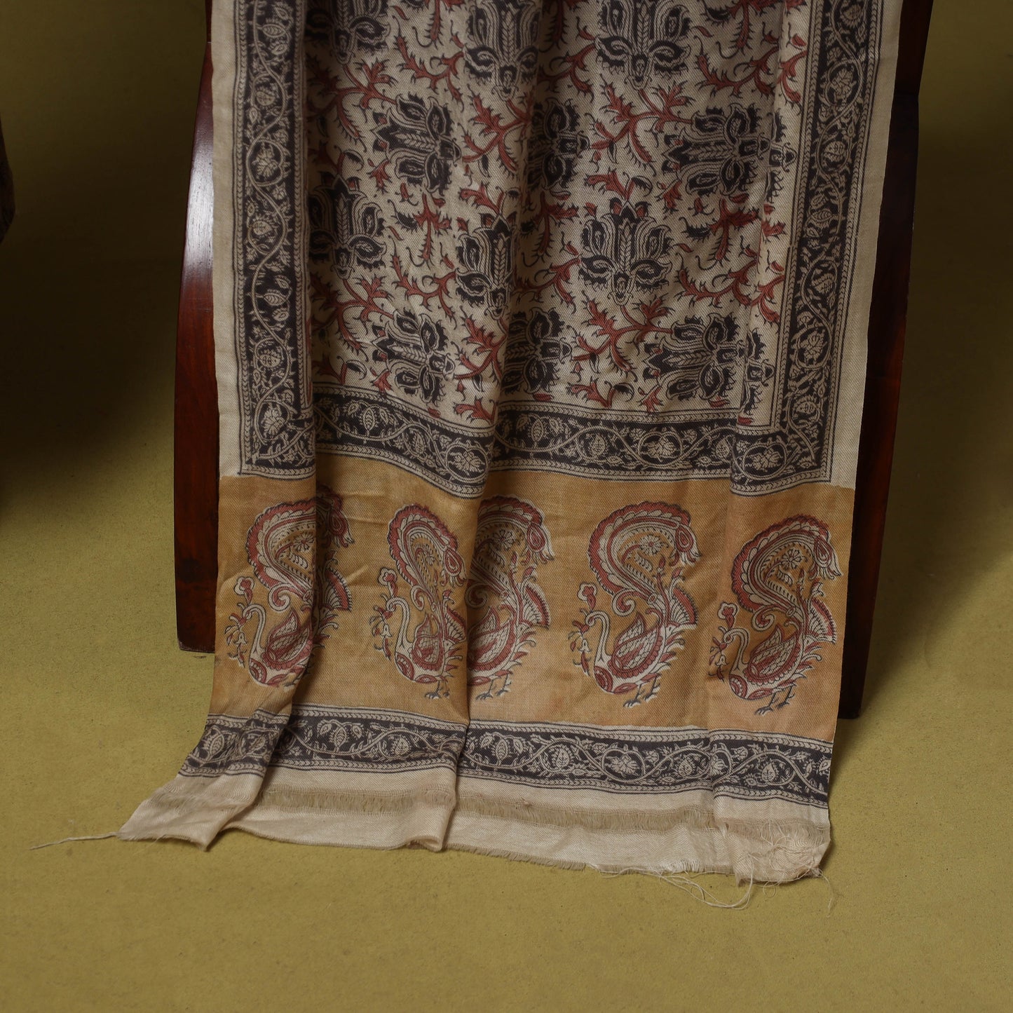 Merino wool pedana kalamkari 3pc unstitched dress material