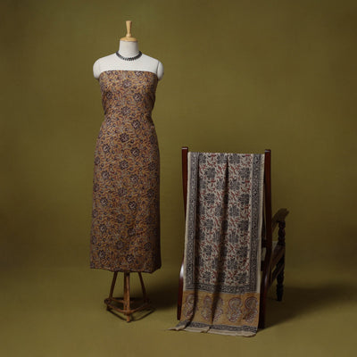 Merino wool pedana kalamkari 3pc unstitched dress material