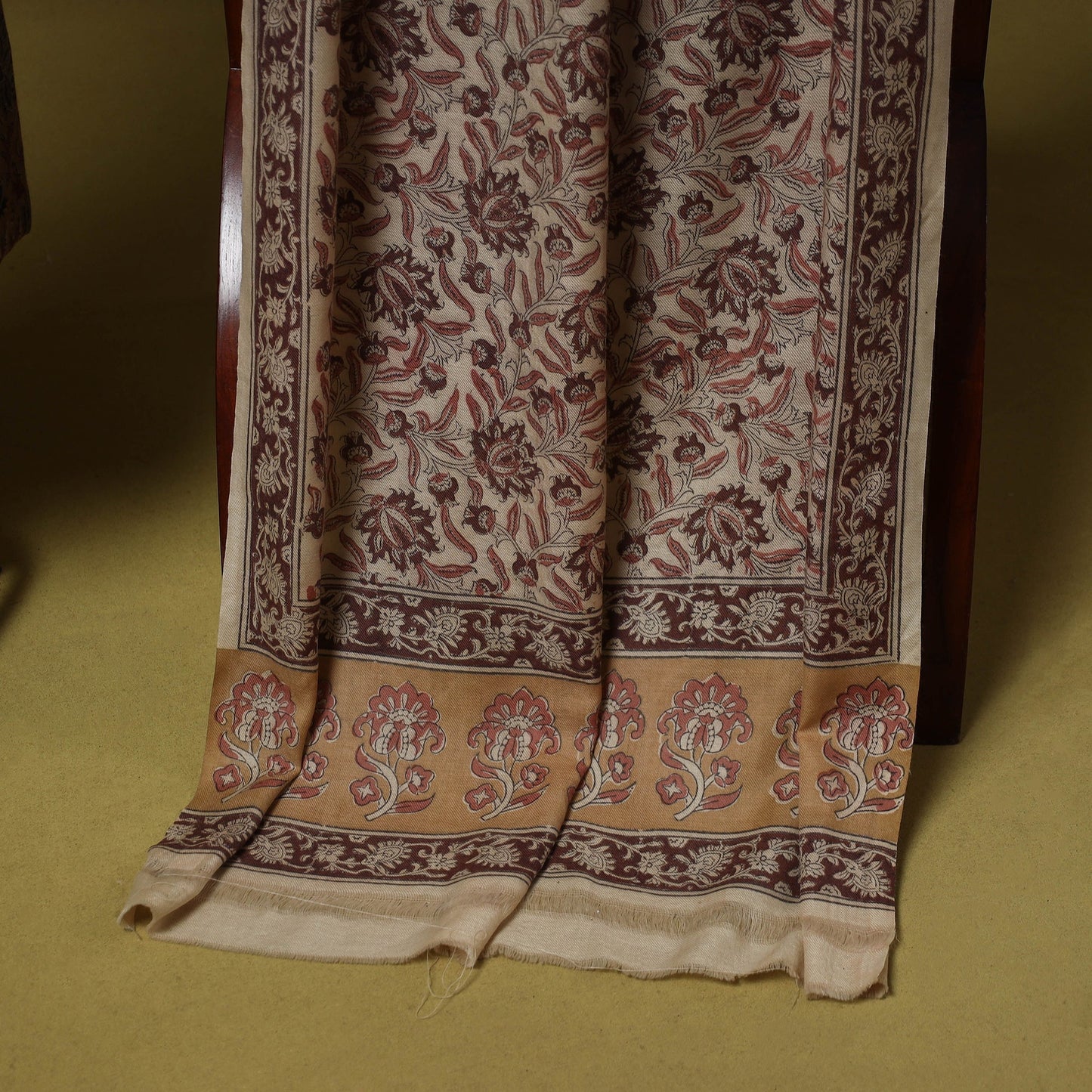 Merino wool pedana kalamkari 3pc unstitched dress material