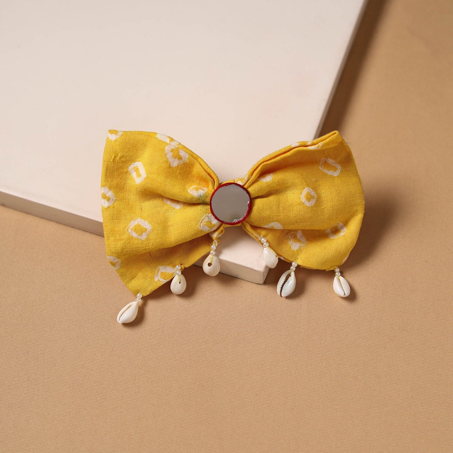 Mirror shell work women’s bow hair clip 13 - handcrafted