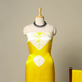 Yellow - modal silk 3pc unstitched shibori dress material