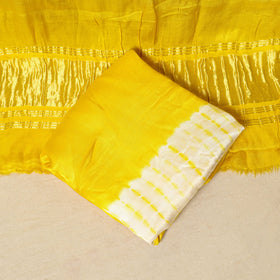 Yellow - modal silk 3pc unstitched shibori dress material