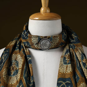 Modal silk pendant necklace scarf 43 - handcrafted