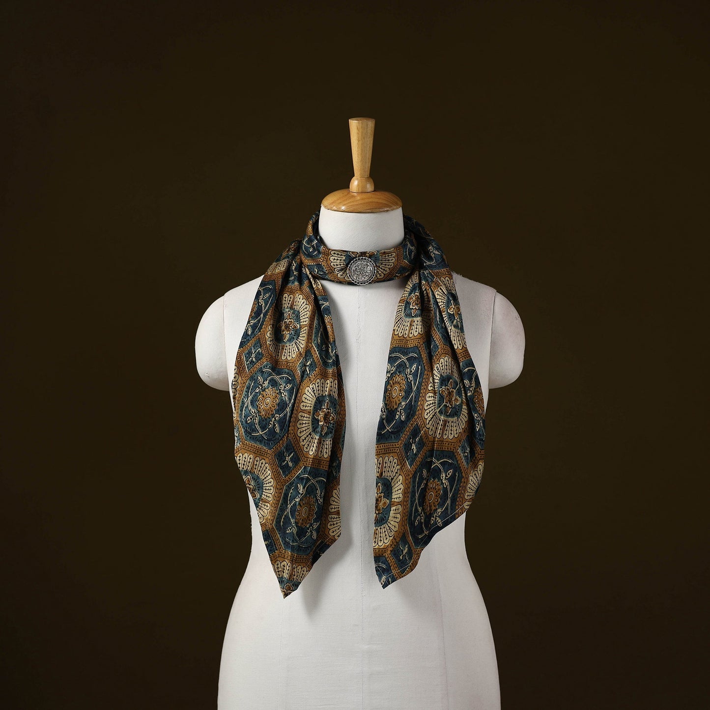 Modal silk pendant necklace scarf 43 - handcrafted