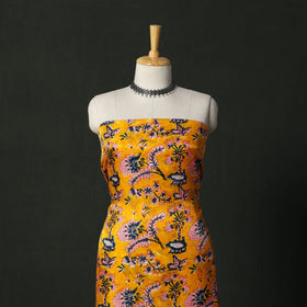 Modal silk hand block sanganeri print 2pc unstitched dress
