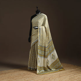 Modal silk hand sanganeri saree 06 - handcrafted