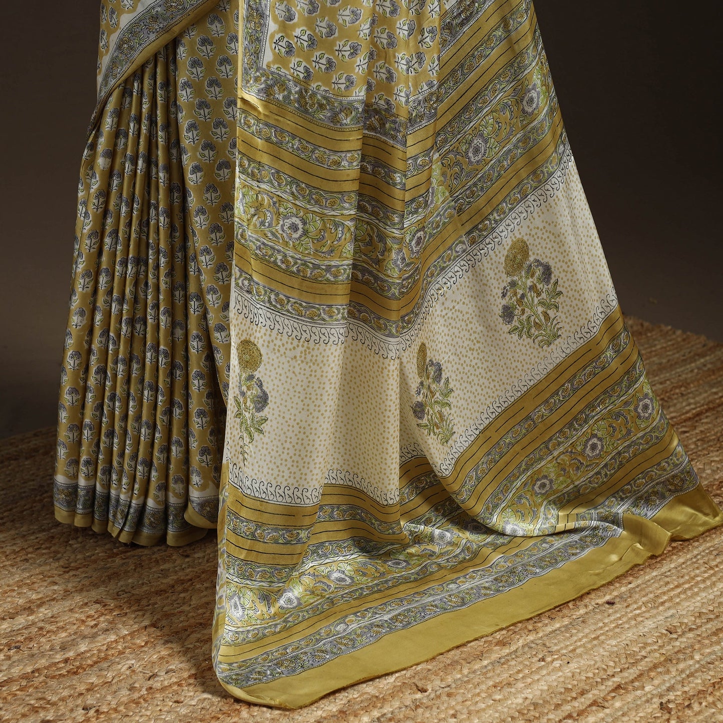 Modal silk hand sanganeri saree 06 - handcrafted
