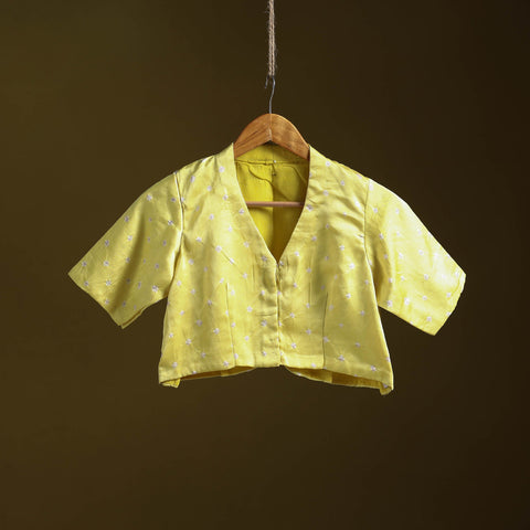 Yellow - modal silk stitched tie-dye bandhani blouse 01