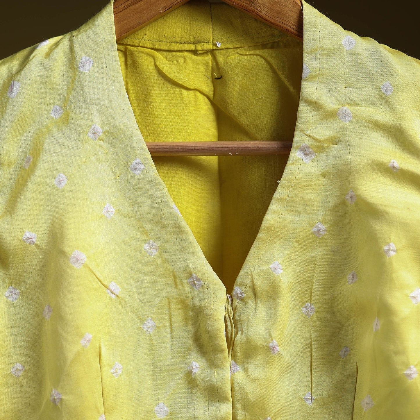 Yellow - modal silk stitched tie-dye bandhani blouse 01