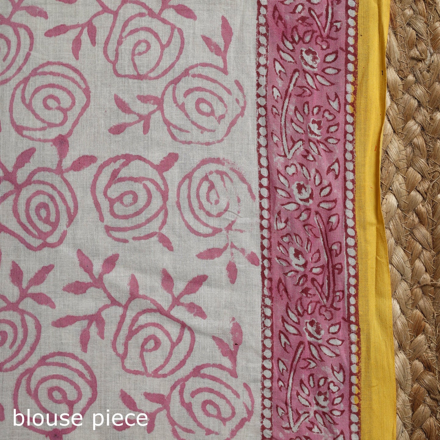 Yellow - mul cotton sanganeri saree 07 - handcrafted