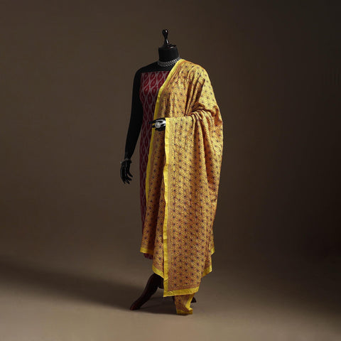 Yellow - mulberry silk bengal hand kantha work dupatta 39