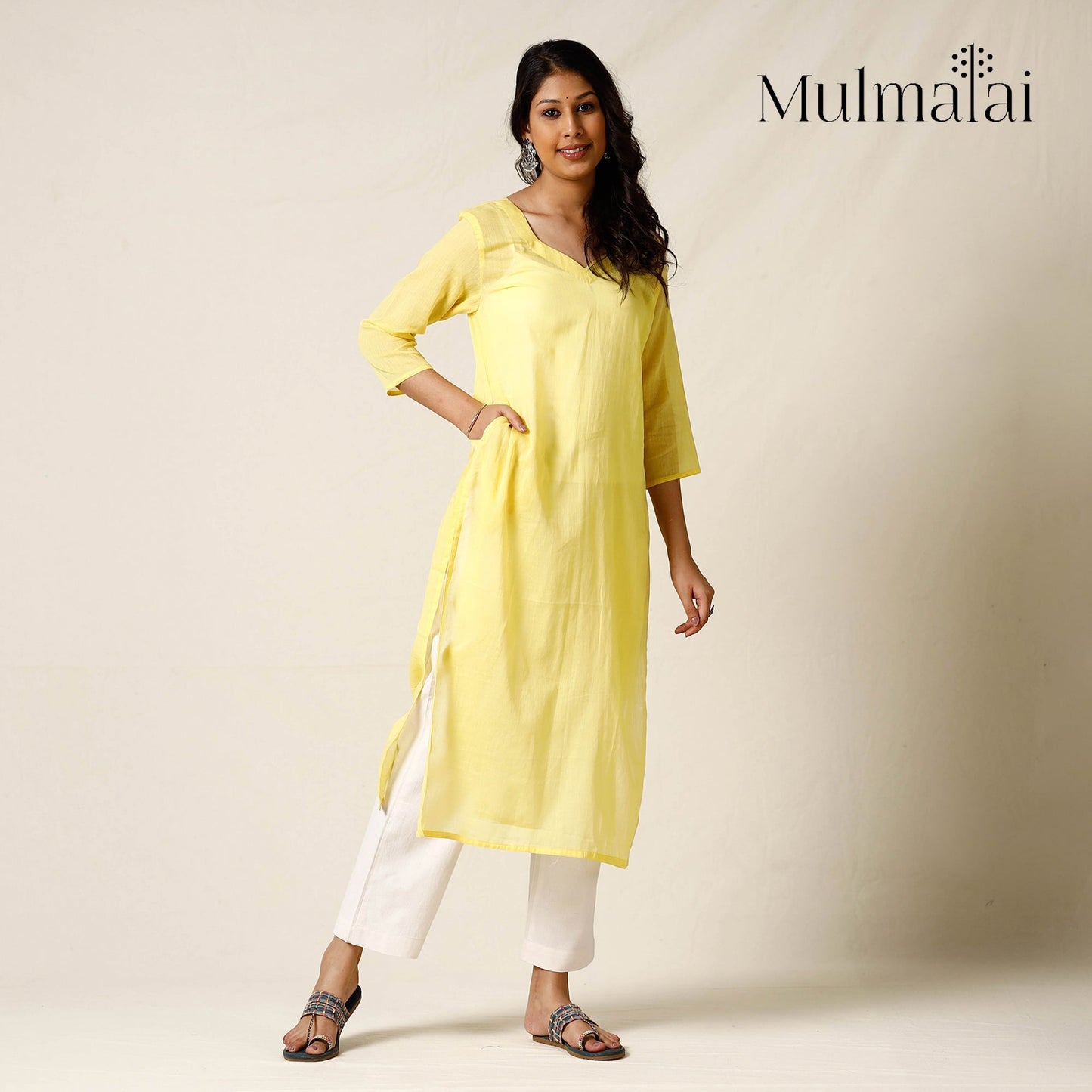 Buy Mulmalai Cotton Plain Dyed Long Kurta 27 Online at iTokri.com