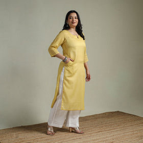 Mulmalai cotton plain dyed straight kurta 04 - handcrafted