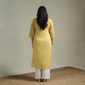 Mulmalai cotton plain dyed straight kurta 04 - handcrafted