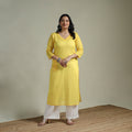Mulmalai cotton plain dyed straight kurta 07 - handcrafted