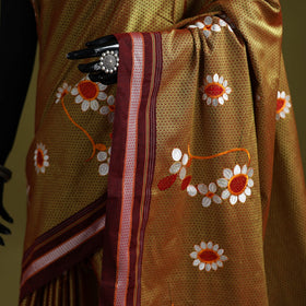 Nath work silk cotton khun saree 09 - handcrafted