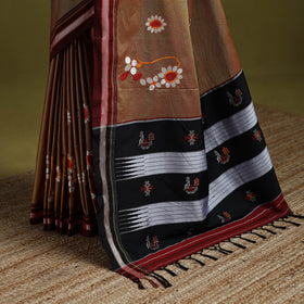 Nath work silk cotton khun saree 09 - handcrafted