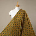 Yellow Natural Dyed 3 Kaam Block Print Cotton Ajrakh Fabric