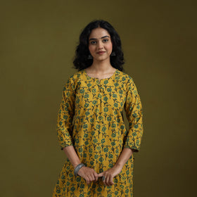 Natural dyed ajrakh hand block print cotton suit set