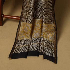 Natural dyed bagru chanderi silk 3pc unstitched dress