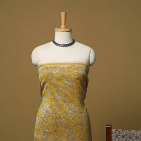 Natural dyed bagru chanderi silk 3pc unstitched dress