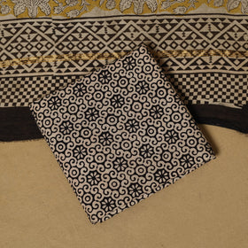 Natural dyed bagru chanderi silk 3pc unstitched dress