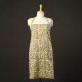 Yellow - bagru cotton apron with pocket 19 - handcrafted