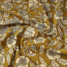 Yellow - natural dyed bagru cotton fabric 03 - handcrafted