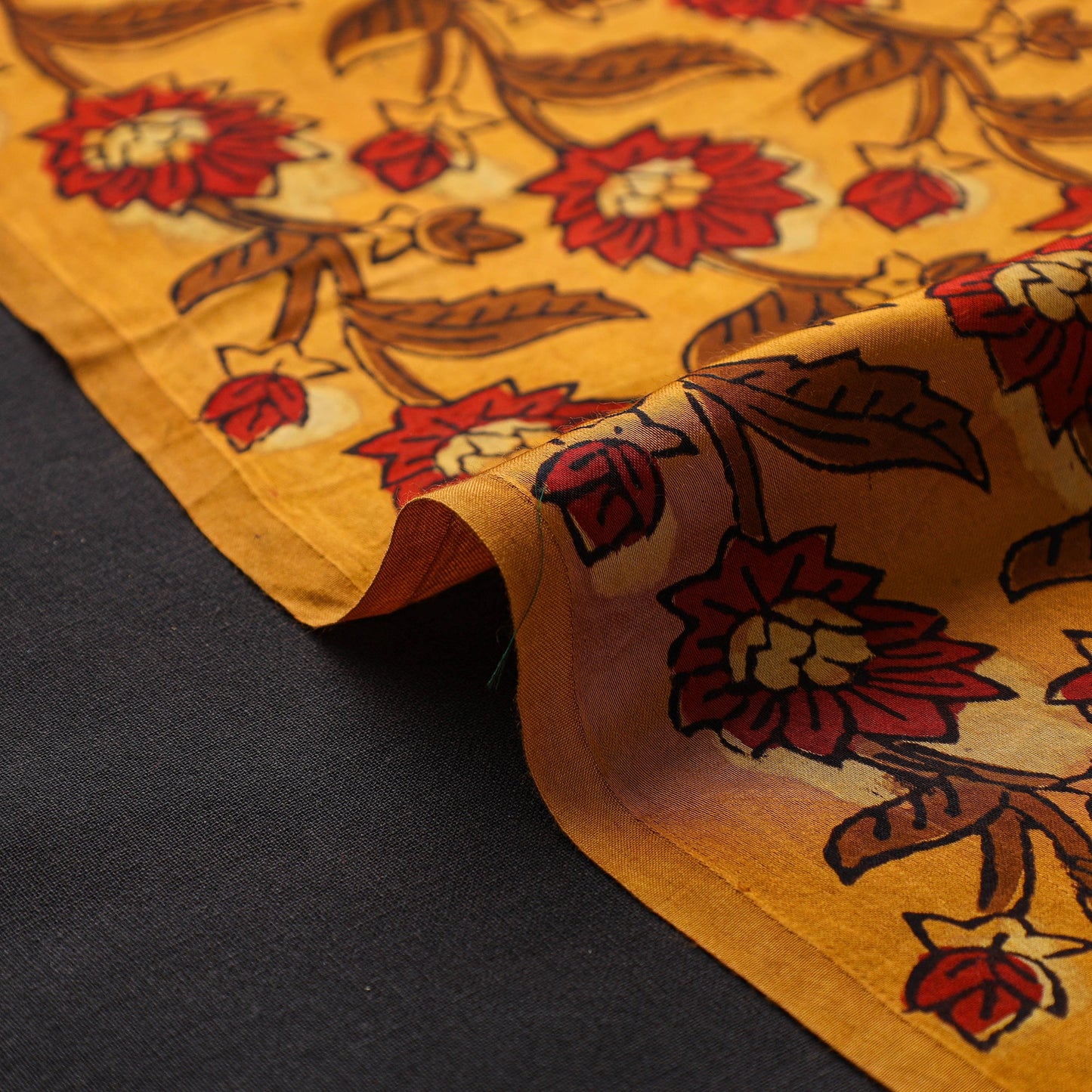 Yellow - natural dyed bagru modal silk fabric 05