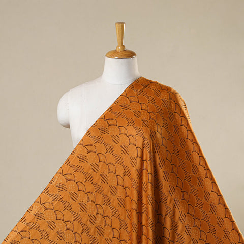 Yellow - natural dyed bagru modal silk fabric 12