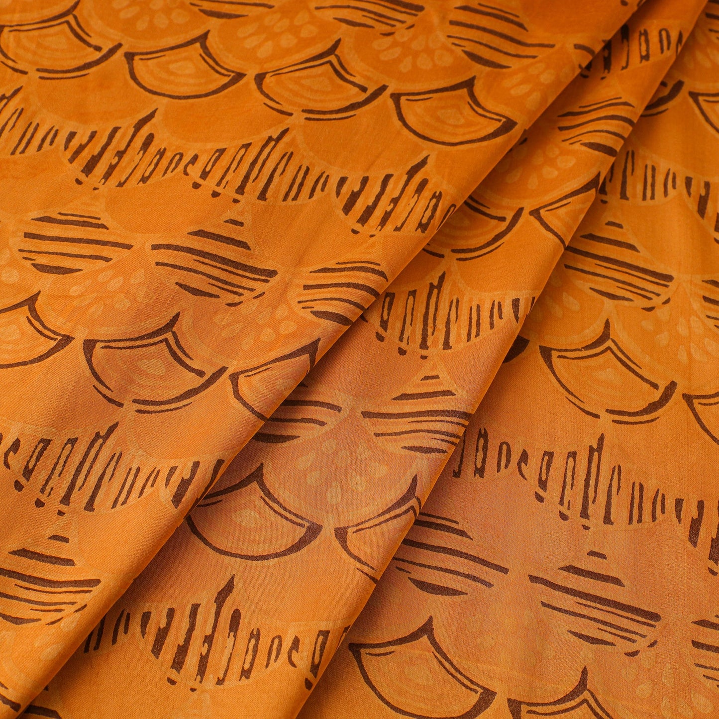 Yellow - natural dyed bagru modal silk fabric 12