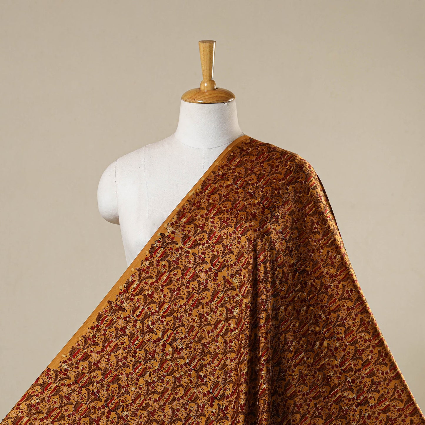 Yellow - natural dyed bagru modal silk fabric 19