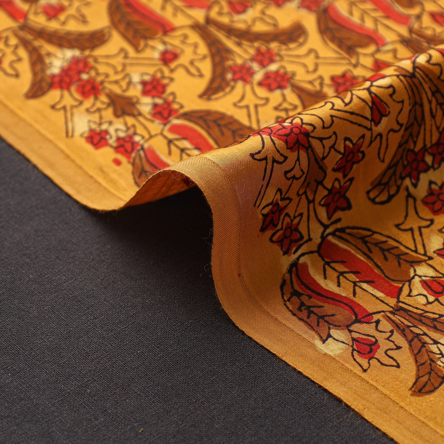 Yellow - natural dyed bagru modal silk fabric 19