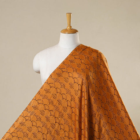 Yellow - natural dyed bagru modal silk fabric 12