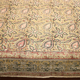 Block Print Cotton Double Pedana Kalamkari Bed Sheet